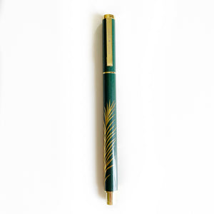 PEN -  Engraved Gel Ink Pen + light gold hardware (Tropical Luxe)