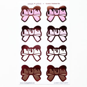 SEALS/LABELS - PARFAIT Bow Drip + chocolate foil (Cookie Sticker Co)