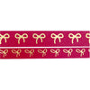 WASHI 15/10mm BOW set - Poinsettia + light gold foil
