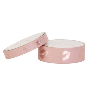 Fall Blush Lips & Bows Washi Set (15mm/7.5mm - rose pink foil)