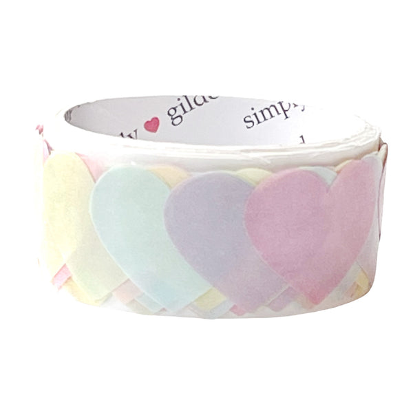 Pastel Rainbow Knit Heart Washi Tape