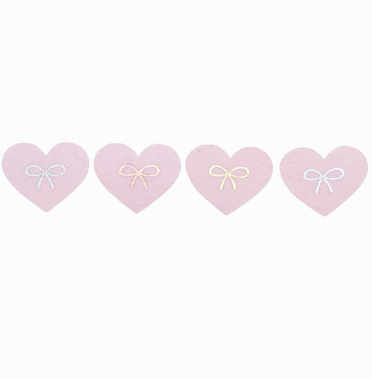 Pink Heart Bow Petals Washi (15mm - light gold /rose pink /silver/silver holographic foil)