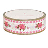 Embroidered Floral Ribbon WHITE Washi (15mm + light gold foil)