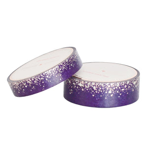Juicy Purple Hearts Stardust Washi Set (15/10mm + Aurora pink holographic / silver sparkle holographic foil)