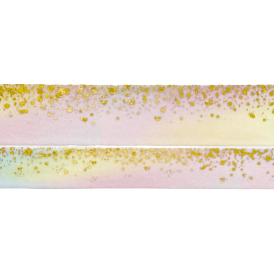 Pastel Rainbow Stardust Washi Set (15/10mm + light gold / glitter holographic gold foil)