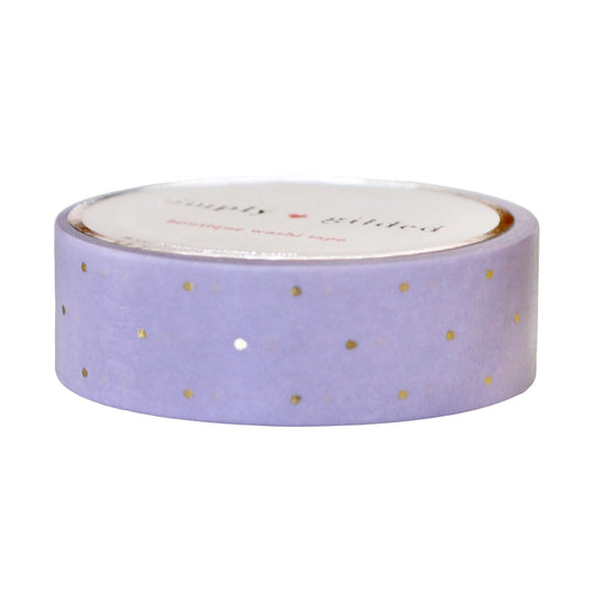 Purple Mistflower Micro Dot Washi (15mm + light gold foil) (Item of the Week)