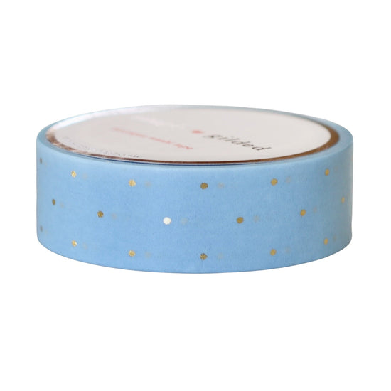 Spring Sky Micro Dot Washi (15mm + light gold foil) (Item of the Week)