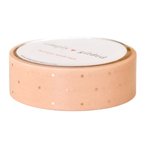 Peach Spring Micro Dot Washi (15mm + light gold foil) (Item of the Week)