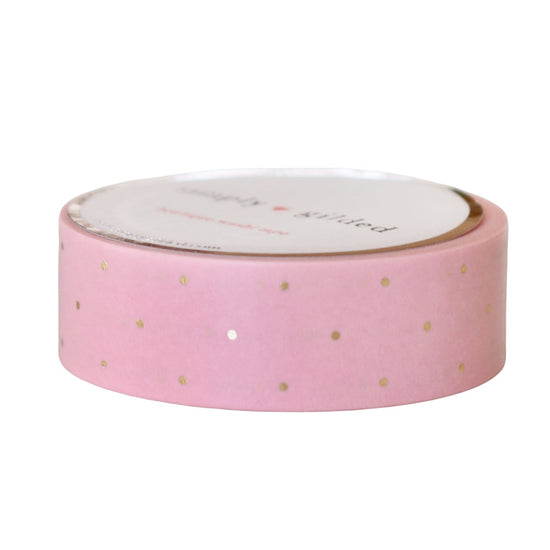 Light Pink Spring Micro Dot Washi (15mm + light gold foil) (Item of the Week)