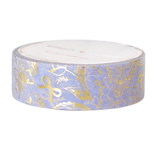 Spring Paisley Pretty Purple Washi (15mm + light gold foil) (Item of the Week)