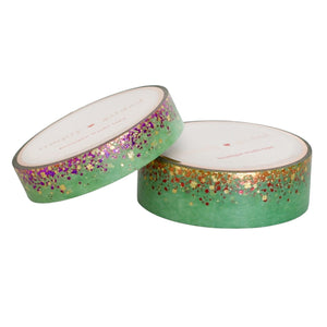 Random Rainbow Clover Stardust Washi Set (15/10mm + light gold glitter / 1 of 7 different varieties of foil combinations*) (Item of the Week)
